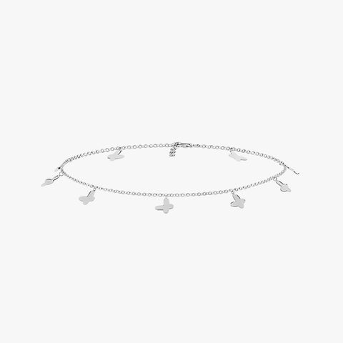Akoa Silver Butterfly Anklet