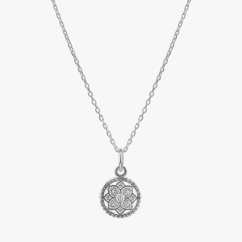 Lily Silver Floral Pendant