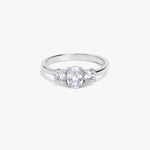 Lyn Silver Diamond Adjustable Ring