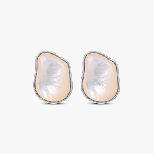 Roe Silver Shell Pearl Earrings
