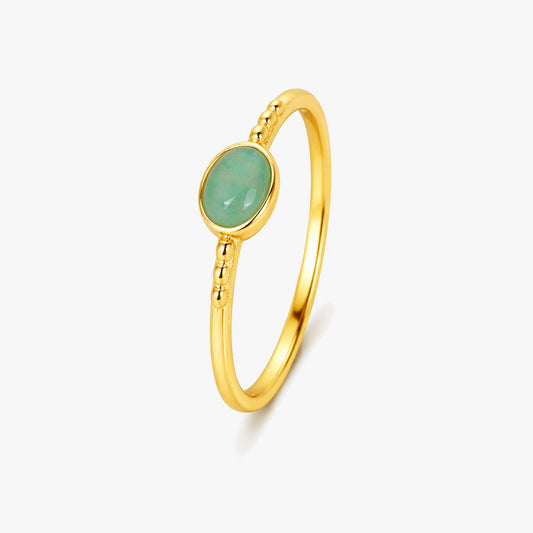 Anna Silver Amazonite Adjustable Ring