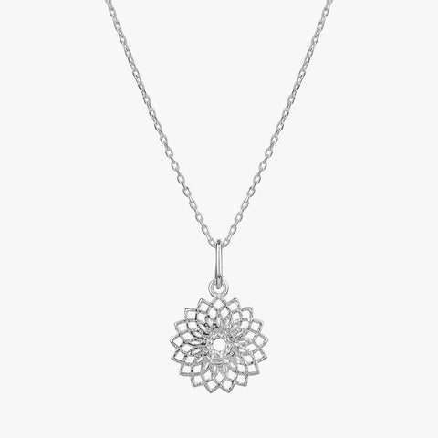 Ava Silver Floral Pendant
