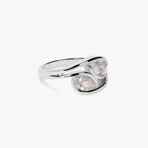 Myra Silver Diamond Adjustable Ring