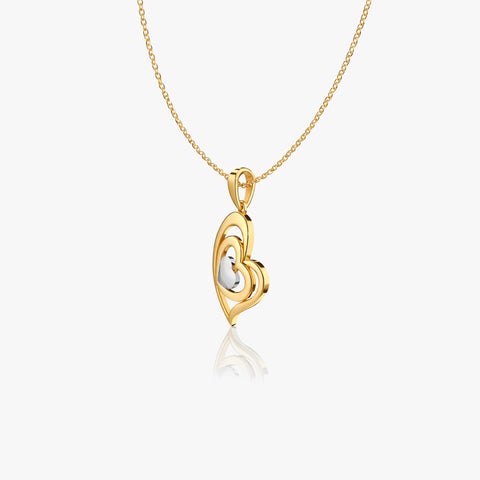 Jela Silver Two Tone Heart Necklace