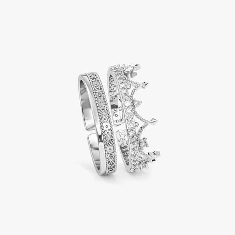 Zaya Silver Adjustable Ring Set