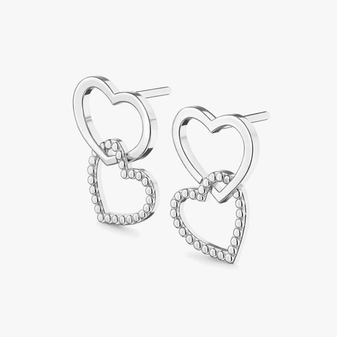 Lira Silver Heart Earrings