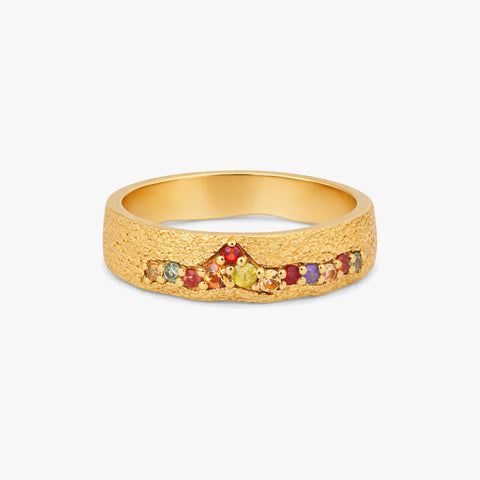 Ziva Silver Sapphire Adjustable Ring