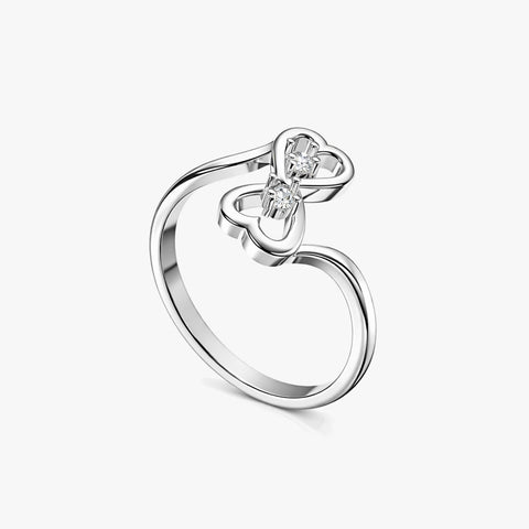 Nila Silver Heart Adjustable Ring