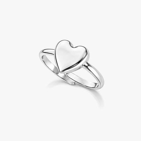 Asha Silver Heart Adjustable Ring