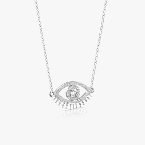 Cyro Silver Zirconia Necklace