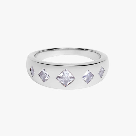 Lia Silver Zirconia Adjustable Ring