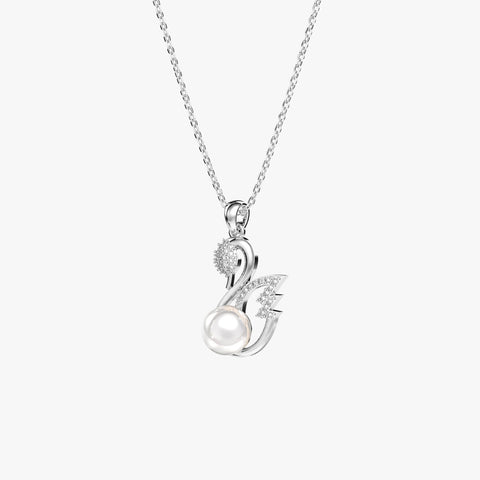 Zyra Silver  Pearl Necklace