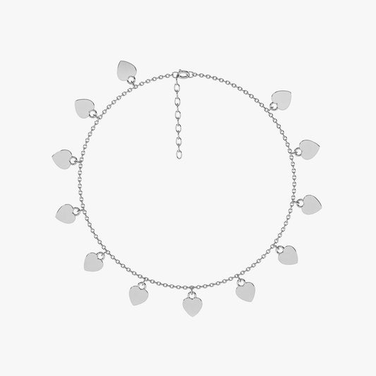 Vira Silver Heart Anklet