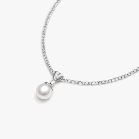 Zily Silver Pearl Necklace