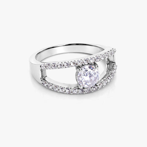 Kit Silver Diamond Adjustable Ring