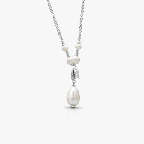 Ema Silver Pearl Necklace