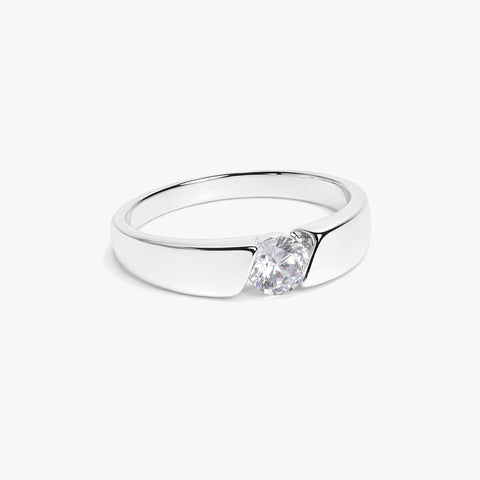 Anna Silver Diamond Adjustable Ring