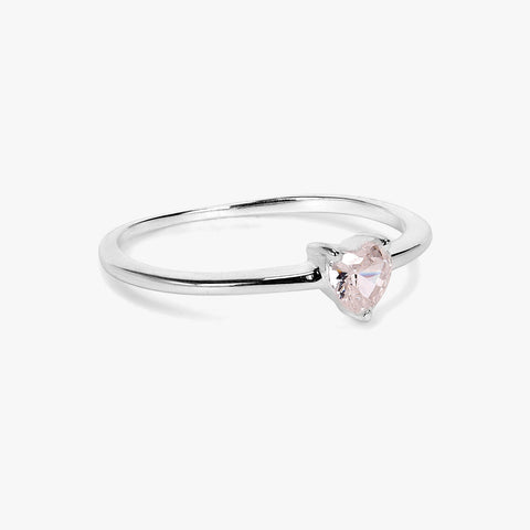 Evi Silver Diamond Adjustable Ring