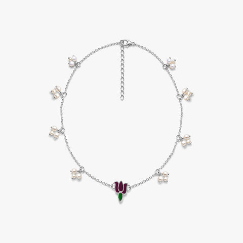 Alyn Silver Lotus Anklet