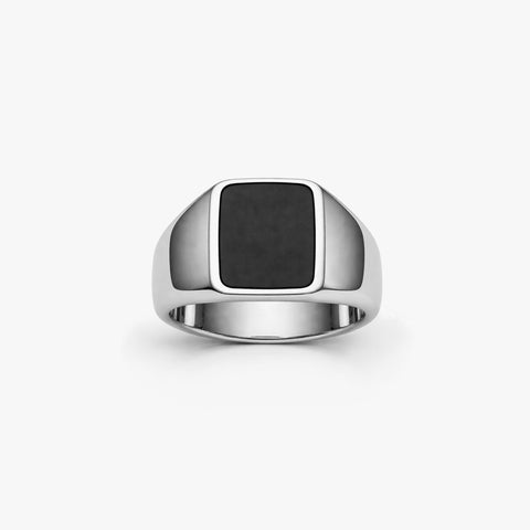 Rony Adjustable Silver Enamel Ring