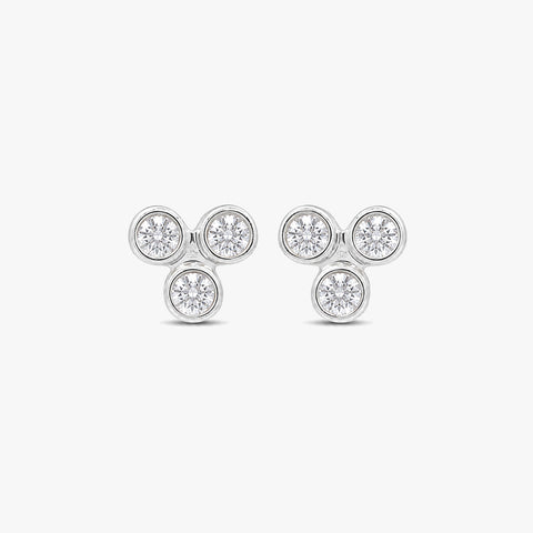 Zeni Silver Pearl Earring Set