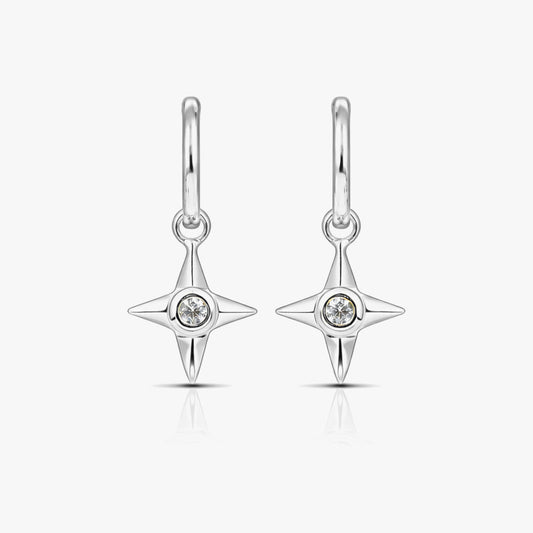 Aya Silver Star Earrings