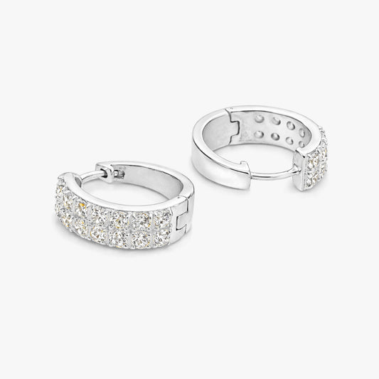 Lina Silver Huggies Earrings