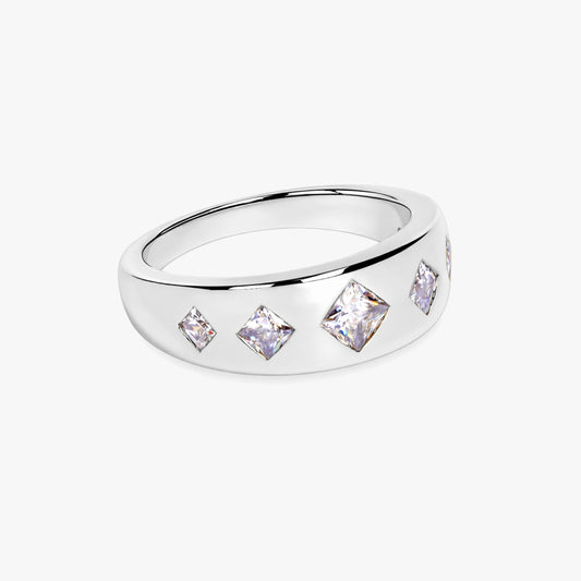 Lia Silver Zirconia Adjustable Ring