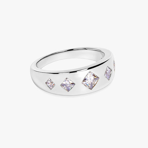 Lia Silver Zirconia Adjustable Ring