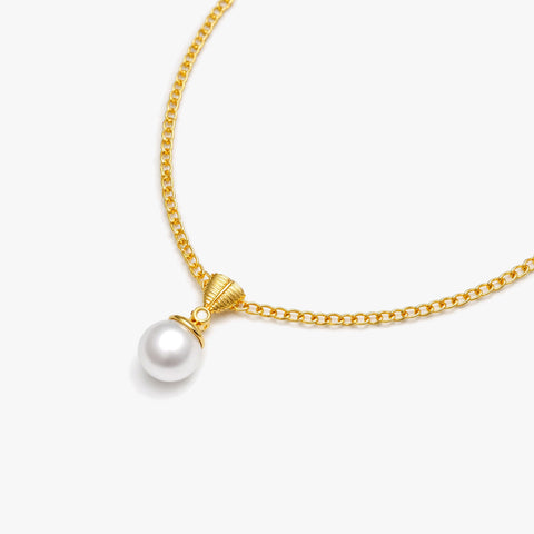 Zily Silver Pearl Necklace