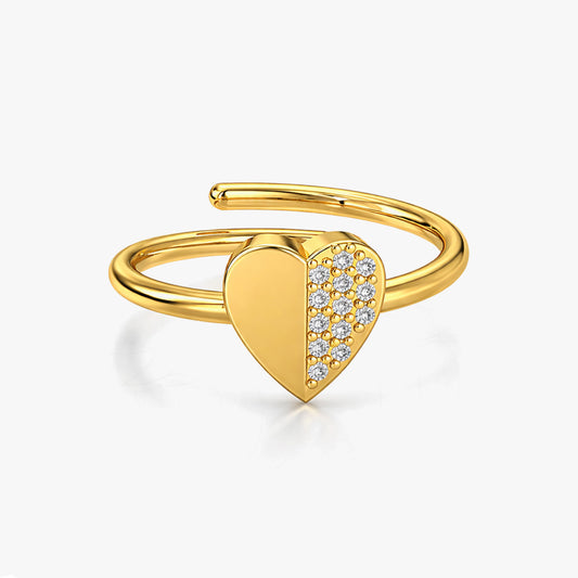 Meya Silver Heart Adjustable Ring