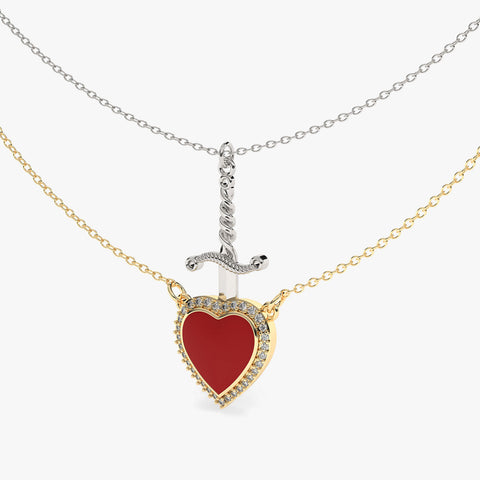 Zeya Silver Two Tone Necklace