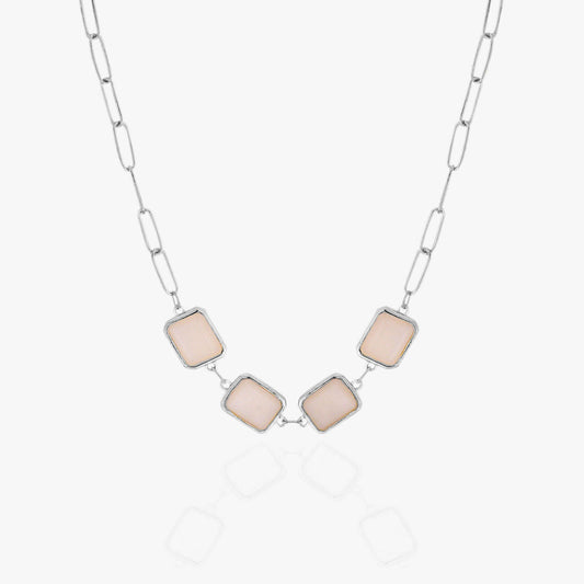 Bria Silver Moon Stone Necklace