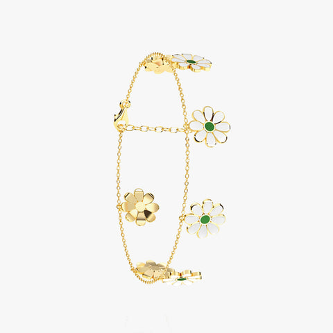 Arna Silver Floral Anklet