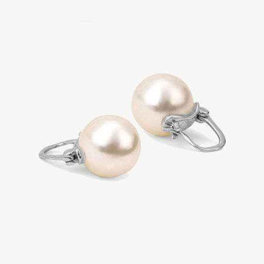 Sara Silver Pearl Earrings