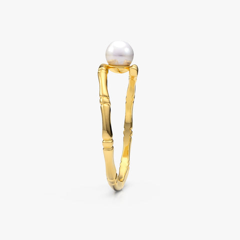 Lily Silver Pearl Adjustable Ring
