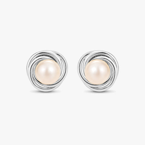 Bryn Silver Pearl Earrings