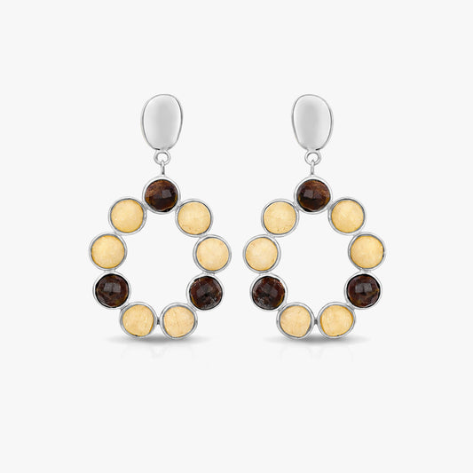 Sia Silver Round Earrings