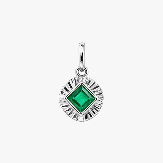Anna Silver Emerald Pendant
