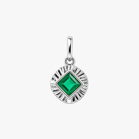 Anna Silver Emerald Pendant