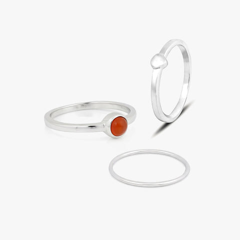 Nyra Silver Adjustable Ring Set