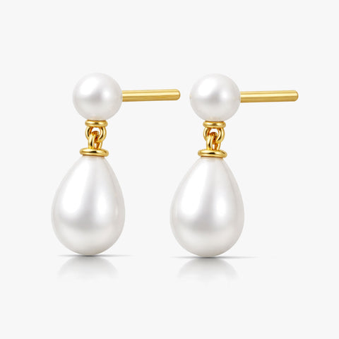 Ayla Silver Pearl Earrings