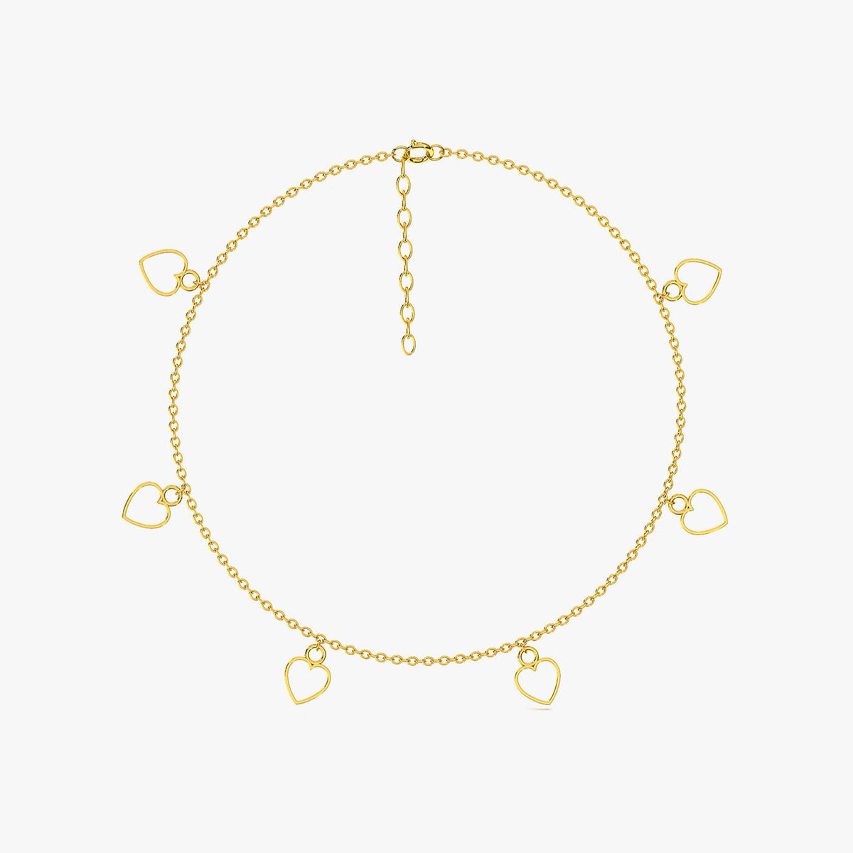 Qeya Silver Heart Anklet