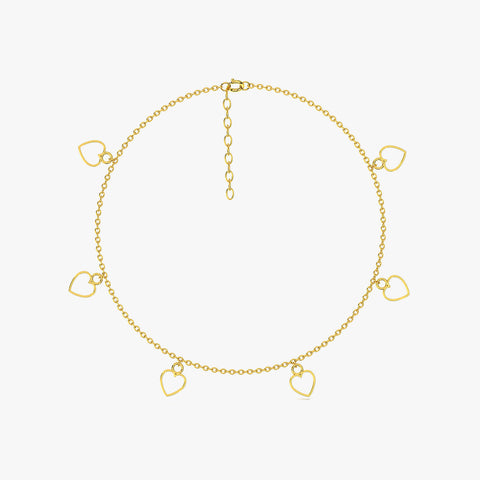 Qeya Silver Heart Anklet