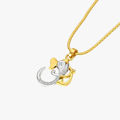 Axto Two Tone Ganesh Necklace