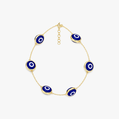 Taro Silver Evil Eye Anklets
