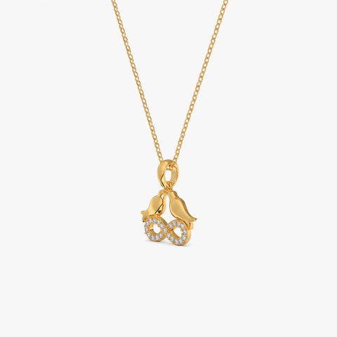 Cera Silver Zirconia Bird Necklace