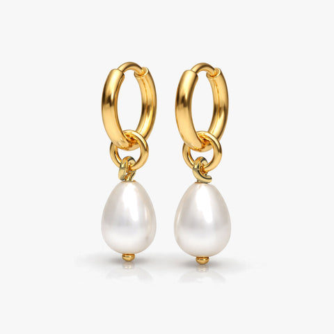 Kate Silver Round Pearl Earrings