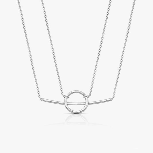 Sia Silver Hammered Necklace