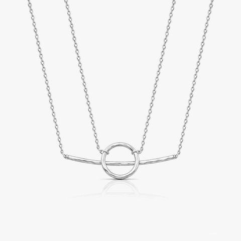 Sia Silver Hammered Necklace